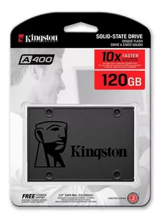 Disco Sólido 120gb Ssd Kingston A400 Sata3 500mb/s Pc Gamer Color Negro