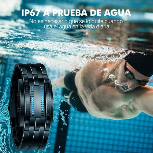 Reloj Electrónico Binario Con Luz Led Resistente Al Agua