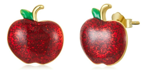 Aretes Topos Fruta Manzana Para Mujer Niña En Plata 925  