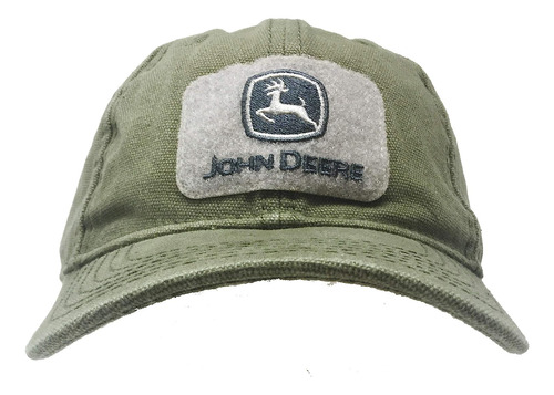 John Deere Sombrero De Lona De Sarga Verde Oliva Con Logotip