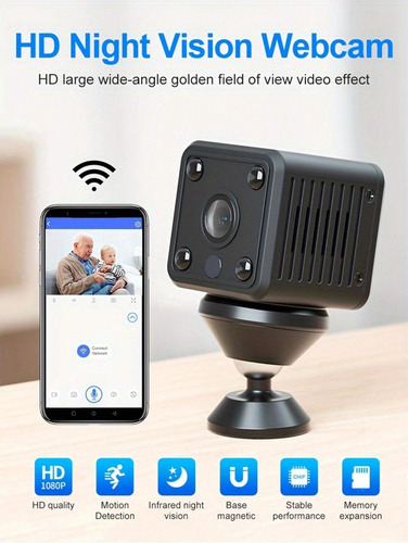 Mini Cámara Wifi Visión Nocturna Detección Movimiento 1080p