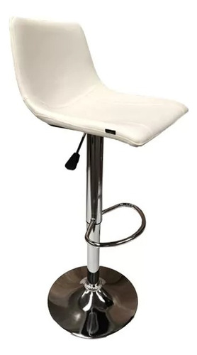 Banqueta Regulable Cuero Sintético Y Cromo Urban Pack 2 Unid Color Blanco