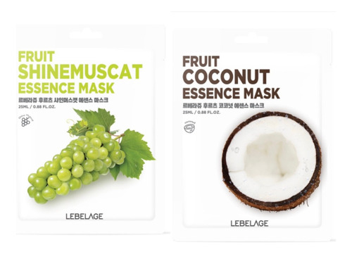 Mascarillas Facial Coreana / Uva Y Coco / Antiarrugas (5+5)