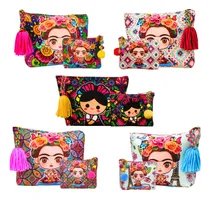 Comprar Lote 5 Combos Cosmetiquera Monedero Artesanal Regalo Llavero