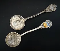 Comprar Antiguas Cucharillas De Plata Con Monedas Antiguas Españolas