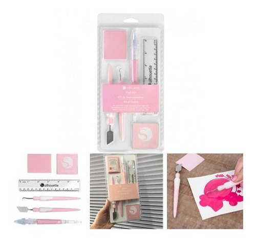 Imagen 3 de 8 de Kit De Herramientas Rosa Silhouette/ Lider-art By Grafimundo