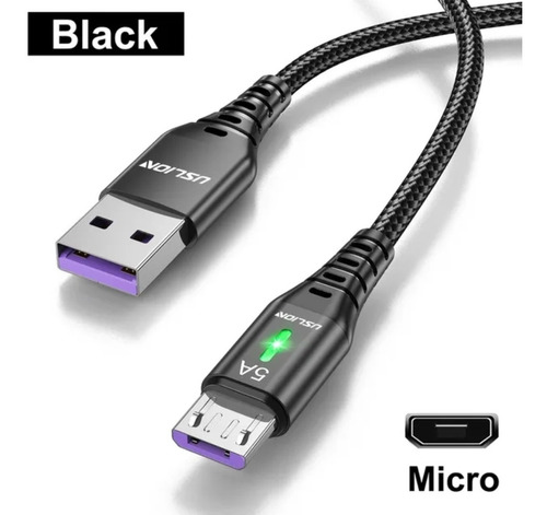 Cable Cargador Datos / Usb A Micro Usb / 2 Metro / 5 A / Neg