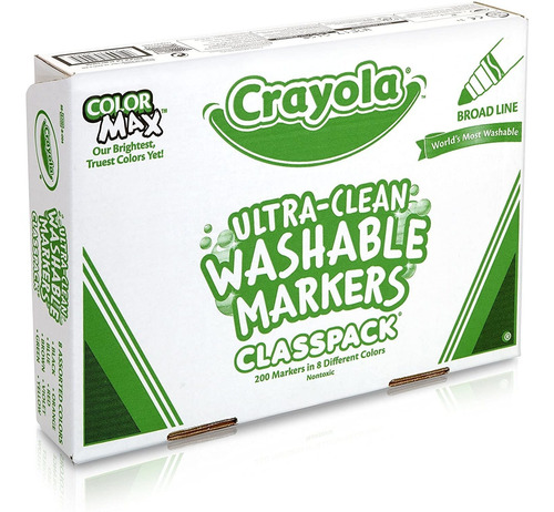 Marcadores Crayola, Ultra Limpios Con Punta Amplia, Herramie