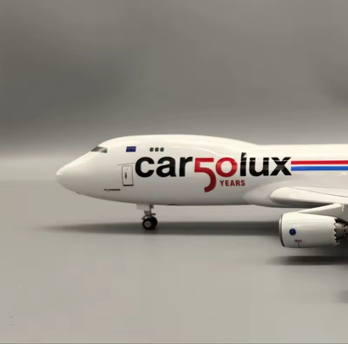 B747 Cargolux 50 Aniversario - Avion A Escala 1/85 (50cm) Blanco Con Rojo