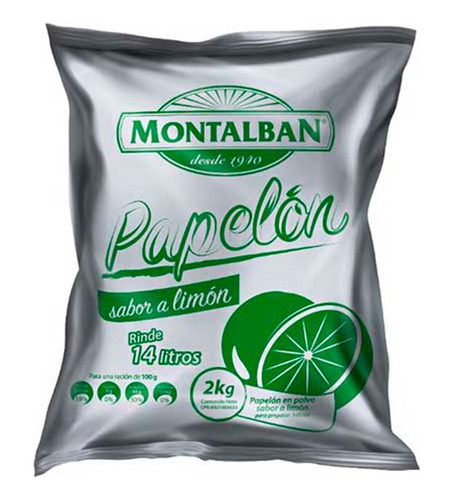 Bebida Polvo Papelon Limon Montalban 2kg 0608 Ml.
