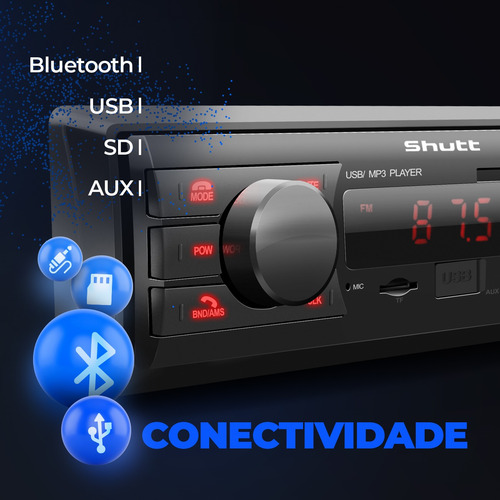 Imagem 2 de 5 de Aparelho De Som Automotivo Palio Bt Sd Shutt Montana