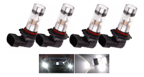 4 Faros Antiniebla Con Proyector Led 9005 Hb3, 6000 K, 100 W