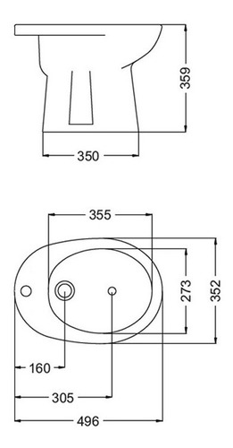 Imagen 7 de 10 de Inodoro Corto Andina Tapa + Bidet Sanitario Blanco Ferrum Mm