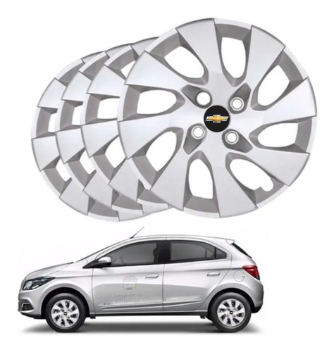 Jogo Calota Onix Prisma Cobalt 2014 2015 2016 Aro 15 4pçs
