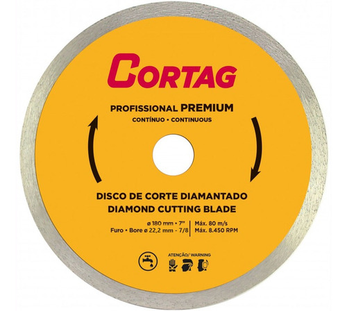 Disco Corte Diamantado Zapp Premium 180 Mm Cortag