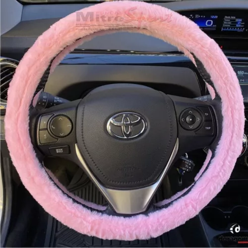 Cubre Volante Peluche Rosa Para Auto De Mujer