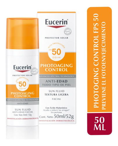 Protector Solar Facial Eucerin Fluido Anti-edad 50ml