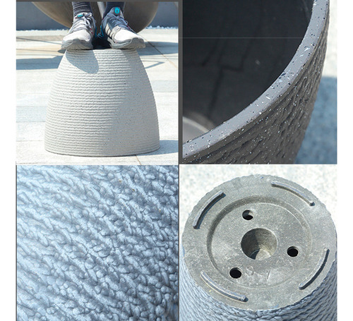 Maceta Redonda De Plástico Con Textura Diseño Rayas 40cm