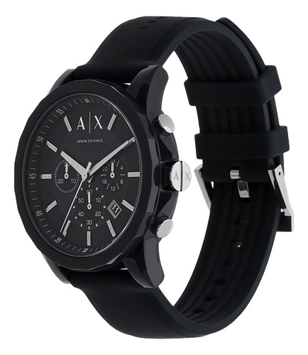 Relógio de pulso Armani Exchange AX1326 com corria de silicone cor preto - fondo preto/cinza