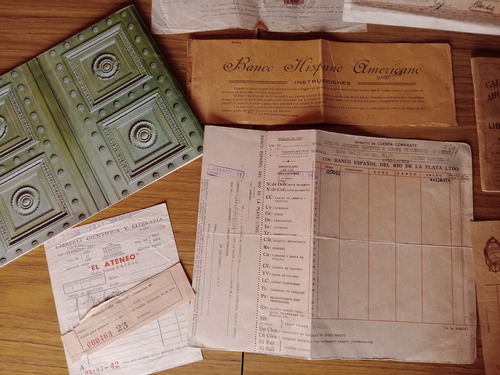 Lote Papeleria Bancaria Antigua Cheque Lib.ahorro Postal Etc (Usado)