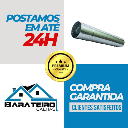 5 Dutos Aço Galvanizado 15cm X 1,20m + 1 Chapéu + 1 Adaptad