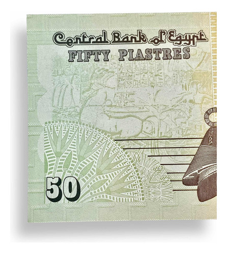 Wow Billete Africano Del País De Egipto De 50 Piastras (Usado)