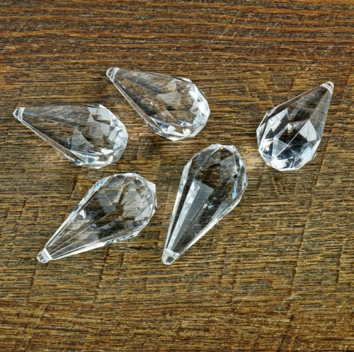 Enfeite Acrílico Pingente Gota Grande Decoração 20 Unidades Cor Transparente