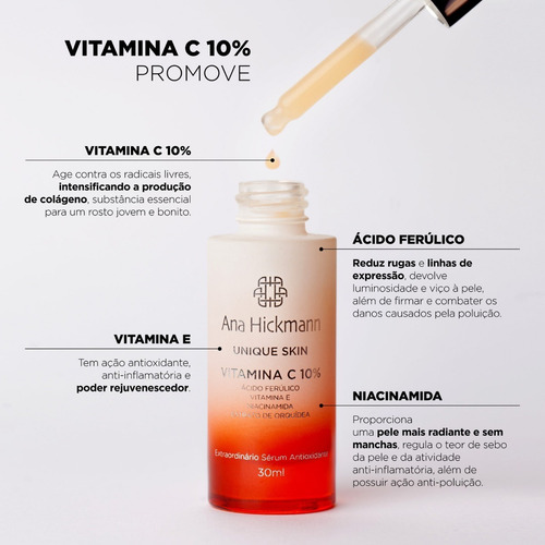 Imagem 3 de 7 de Sérum Vitamina C 10% Tratamento Ana Hickmann Skincare