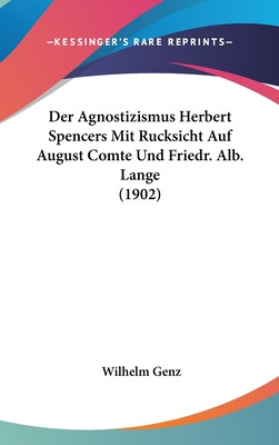 Libro Der Agnostizismus Herbert Spencers Mit Rucksicht Au...