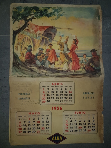 Imagen 2 de 4 de Antiguo Almanaque Gaucho Alba 1956. 51491.