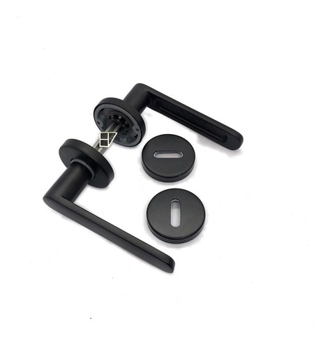 Imagen 3 de 8 de Manija Arezzo Doble Negro Mate Currao Puerta T/ Tropea