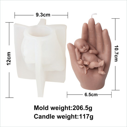 Molde Silicona Velas Y Jabón Mano Con Guagua