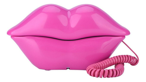 Teléfono Fijo Con Labios, Novedad, Rosa, Boca Roja, 