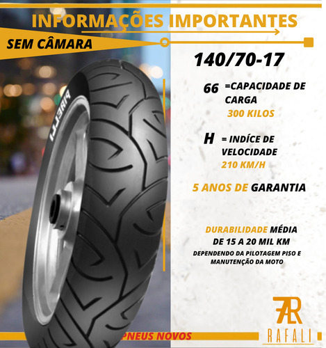 Pneu Pirelli Cb300 Fazer Ninja300 Cbr250 Traseiro 140/70-17