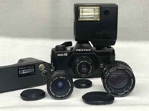 Câmera Pentax Auto 110 Super Slr(conjunto)-coleção.