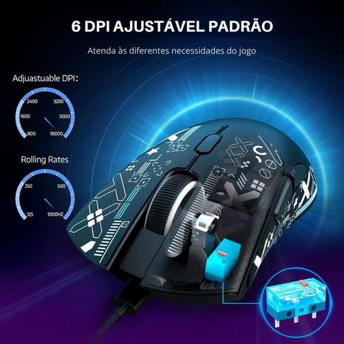 Mouse Gamer Attack Shark Bluetooth R1, 18000 Dpi, Black
