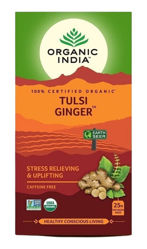 Té Organic India Tulsi Ginger 25 Bolsitas- Granjero