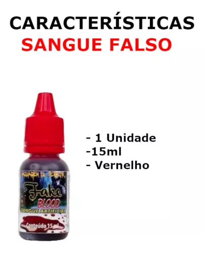 2 Sangue Falso Artificial Maquiagem Halloween Vampiro Zumbi