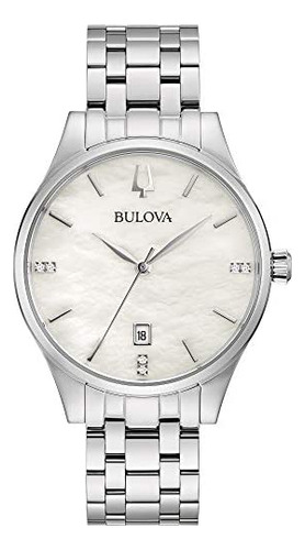 Reloj pulsera Bulova 96P220 color plateado