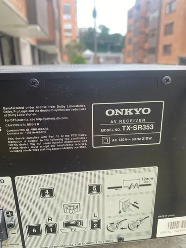 Amplificador Onkyo Tx-sr353 100w Color Negro (Usado)