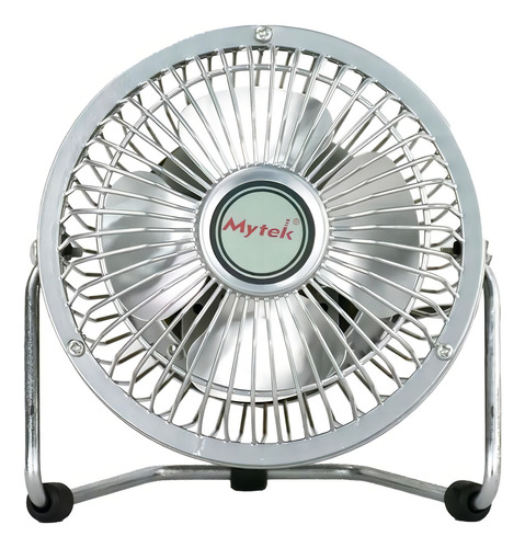 Ventilador De Escritorio 10 Centimetros 4 Pulgada Mytek 3131 10.16 Cm Gris Plateado Metal 4