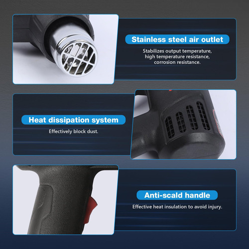 Pistola Eléctrica Calor Temperatura Ajustable 2000w 110v
