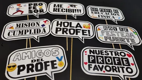comprar Cartelitos Props Selfie Profesor Educacion Fisica X8u