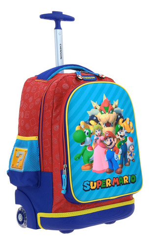 Mochila Ruedas Primaria Chenson Mario Bros Squat