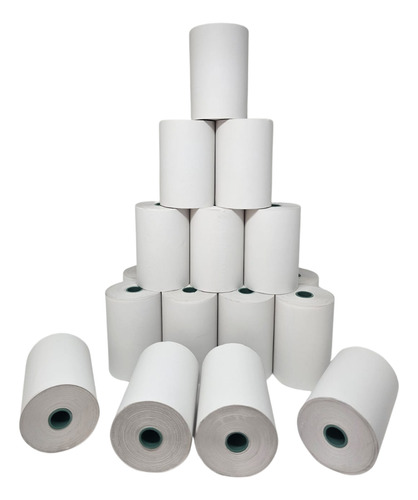 30 Bobinas 80x25 - Impressora Automação Comercial Cor Branco