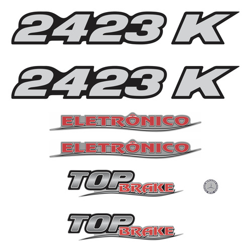 Kit Adesivos Mercedes Benz 2423 K Top Brake Completo Krt156