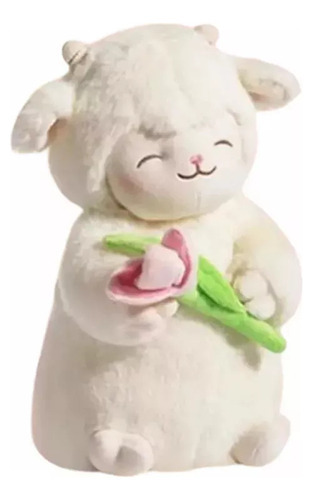 Corderito Con Tulipan Cordero Peluche Felpa Calidad A1 Kawai