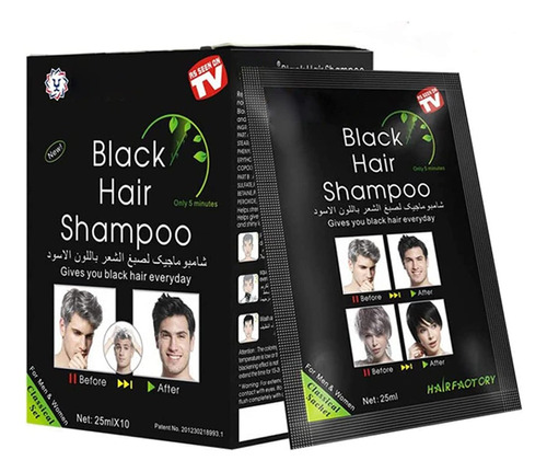 Tinta Shampoo Pinta Elimina Canas Natural Sin Amoniaco Negro