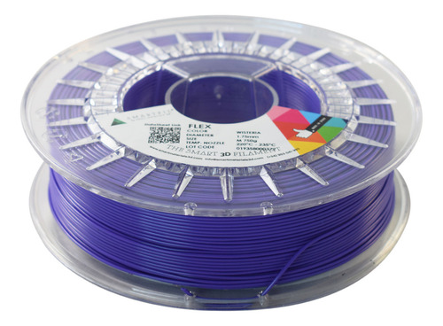 Filamento 3d Smartfil Flexible Tpu 93a, 1.75 Mm 750 Gr Color Violeta Wisteria