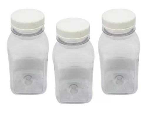 100 Garrafa Pet Quadrada 200 Ml Reciclável - Suco, Chocolate